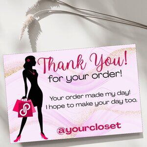 60 Poshmark Shopping Thank You Cards 4 x 2.8